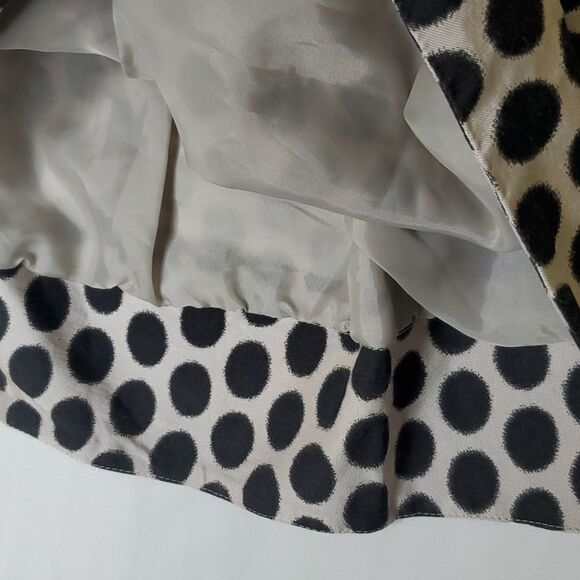 M BUBBLE SKIRT RIBBON TRIM BLACK CREAM POLKA DOT DOTS FULL MEDIUM 21 - Picture 4 of 8